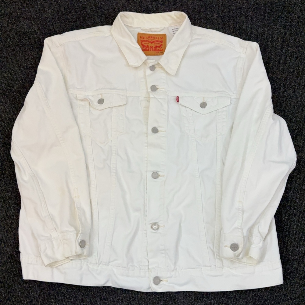 Levi's Jacket Mens 3XL White Denim Button Front Trucker Jean Casual Outdoor